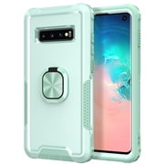 Dteck Hybrid Rugged Shockproof Case with Ring Holder for Samsung Galaxy S10, Green